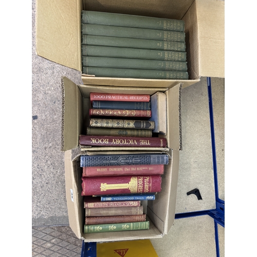 49 - 4 boxed of collectable hardback books to include The pilgrims progress by john bunyan, 8 Dickens boo... 