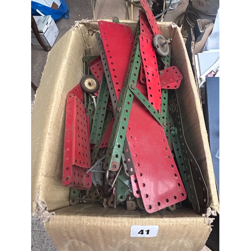 41 - Box of vintage Meccano