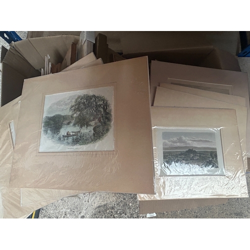 43 - Large quantity of framed and unframed prints to include an original water colour by H.E.Garnham of s... 