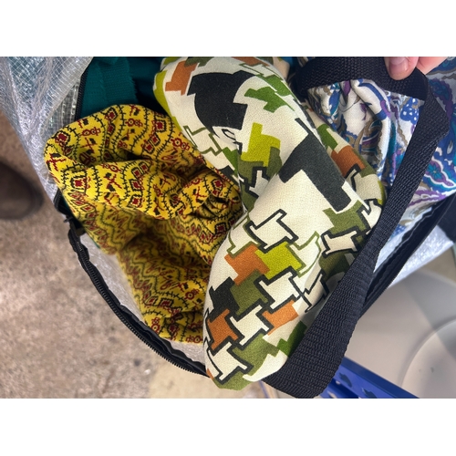 47 - Large bag containing a mixed collection of vintage and later textiles, table clothes etc to include ... 