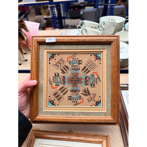 35 - Pair of Navaho sand art medicine man pictured together with another art work titles 'The two lovers ... 