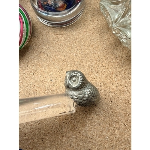 38 - Collection of glassware to include a Victorian Tinct. Camph. Co poison bottle {a/f}