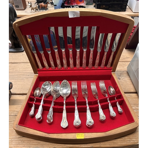 3 - Silver plated cutlery canteen