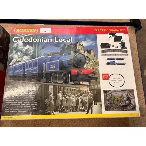 14 - Hornby OO gauge Caledonian Local train set, held in original box