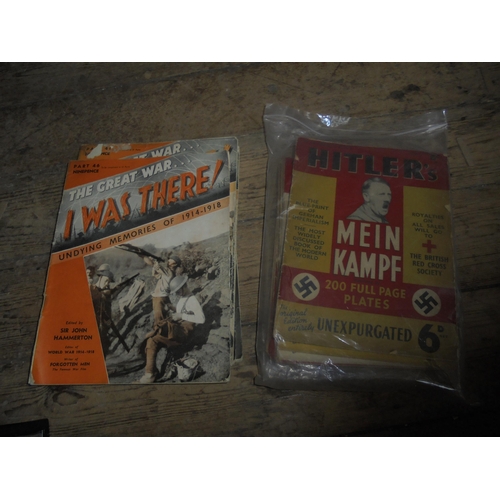 418 - An interesting lot comprising Hitler's Mein Kampf in English in 18 weekly parts with royalties on sa... 