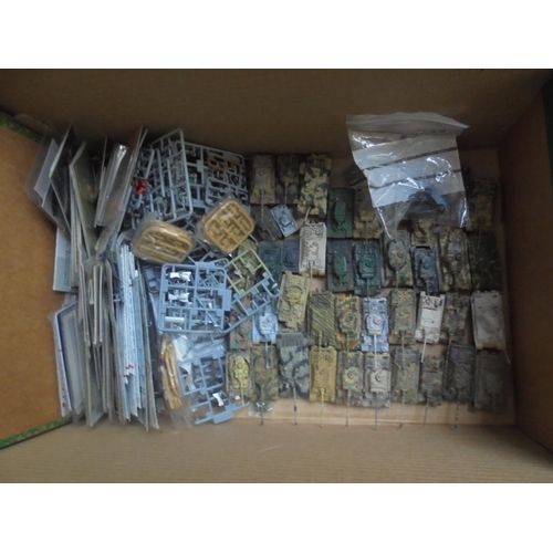 421 - TAKARE 1/144 scale World Tank Museum - Interesting box of around 50 miniature tanks and related item... 