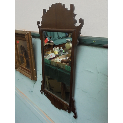 278 - Georgian fretwork mirror with mahogany frame