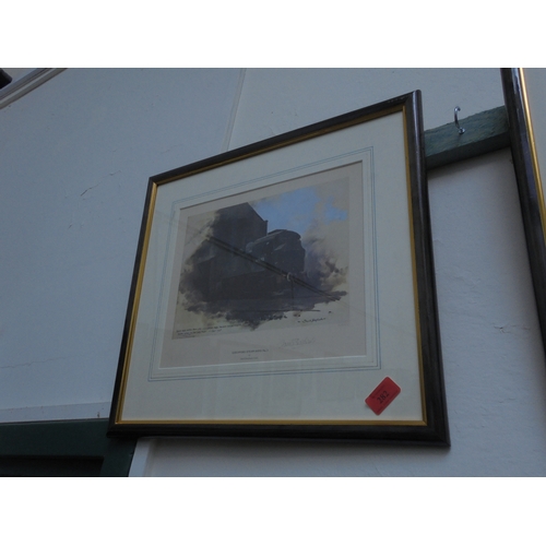 282 - Framed, signed print by David Shepherd, 605 of 900, entitled 'Guildford Steam Shed no.3'