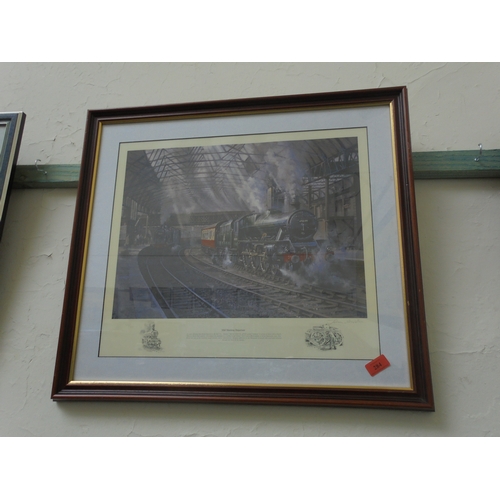 284 - Framed print entitled 'Mid-morning departure' signed by artist John Austin