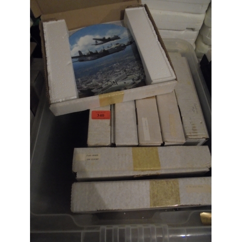 340 - Box of 8 plates including Second World War aircraft by Bradford Exchange