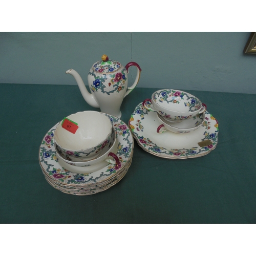 67 - Small collection of ceramic ware by Royal Cauldon called 'Victoria', sandwich plate, coffee jug