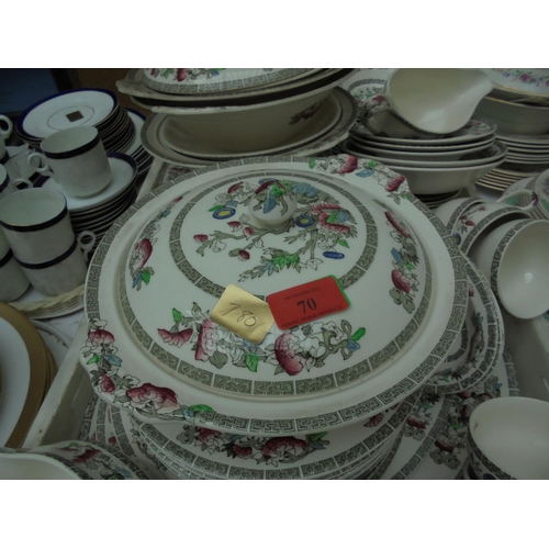 70 - Large selection of ceramic dinner ware by Johnson Brothers entitled 'Indian Tree' to include plates,... 