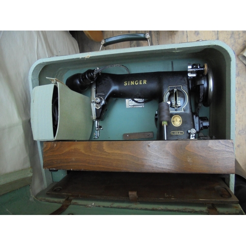 77 - Old Singer sewing machine in suitcase styled case