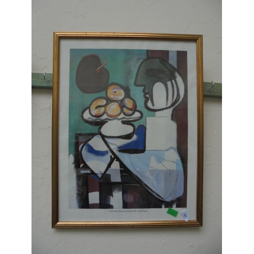 483 - Poster style print in frame dated 1994 entitled ''Still Life, Bust Bowl and Pallet 1932'' by Pablo P... 