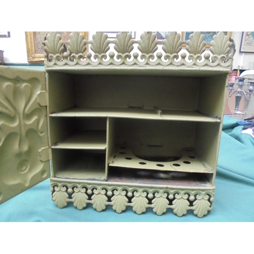 501 - Unusual small metal wall cabinet with Art Deco design