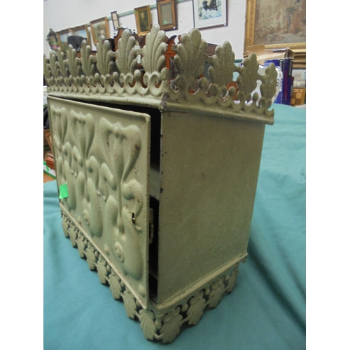 501 - Unusual small metal wall cabinet with Art Deco design