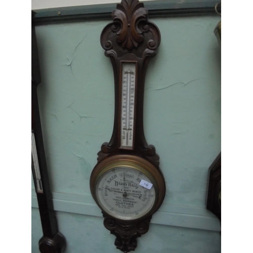 546 - Fine oak banjo barometer advertising to face with Harry Hall, the Tailor and Habit Maker, Oxford Str... 