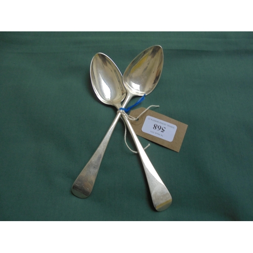 568 - Pair of Georgian serving spoons London, dated 1802 and 1819.