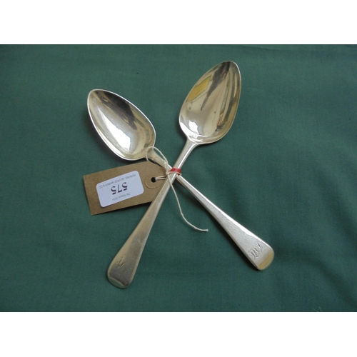 575 - Two Georgian serving spoons London 1803 and 1814.