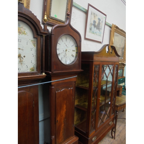 658 - Scottish mahogany long cased clock, enamelled face with roman numerals and date included, J. Douglas... 