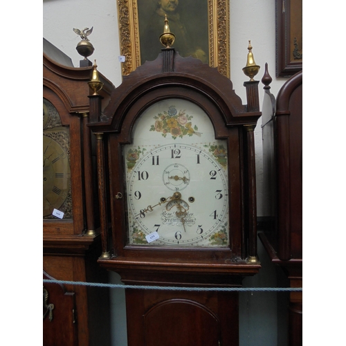 659 - Oak long cased clock with painted dial, second and date dials Sam Barker, Framlingham