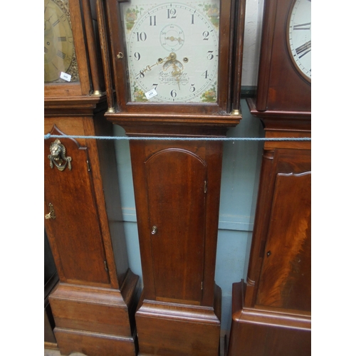 659 - Oak long cased clock with painted dial, second and date dials Sam Barker, Framlingham