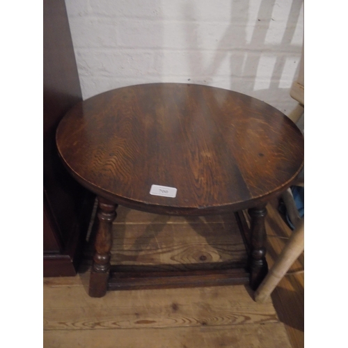 700 - Small modern oak polished coffee table.