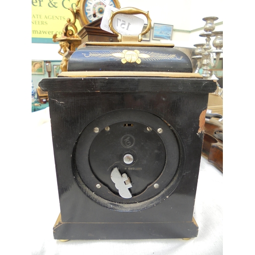 157 - Wooden chinoiserie style table clock (possibly 1930's) by Elliott of London