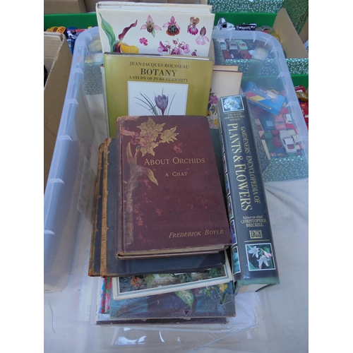 199 - Crate of various books, some leather bound to include F. Boyle ''About Orchids'' London 1893 with co... 