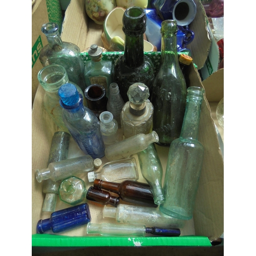 25 - Collection of old bottles, Victorian era, beer and medicine