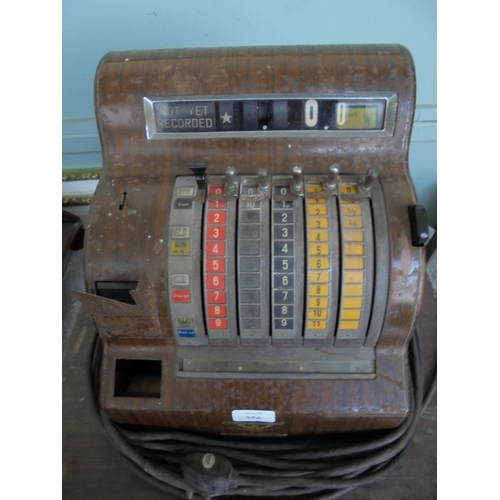 356 - Interesting large heavy metal vintage cash register entitled ''National''