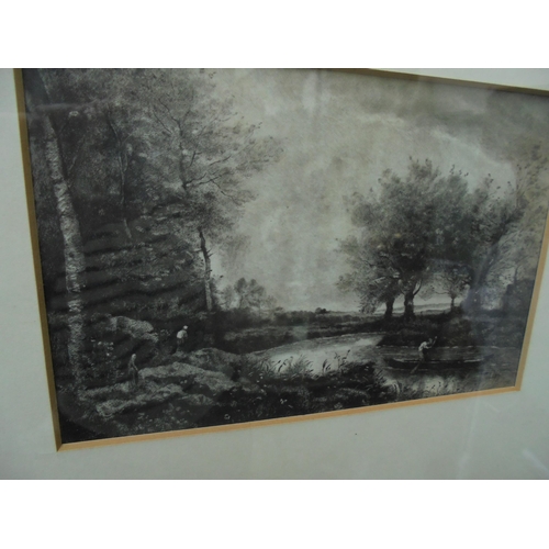 558 - Fine framed etching by Jean Baptiste Camille Corot, French 1796 - 1875