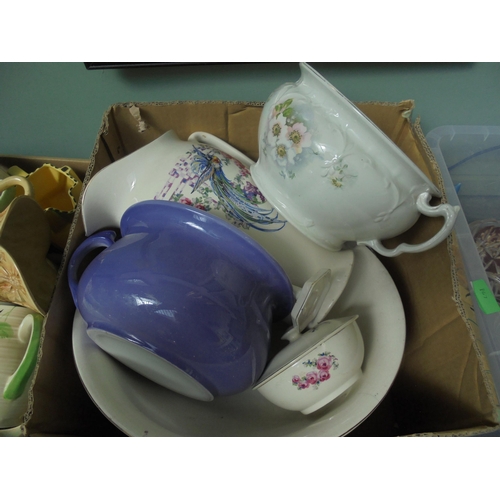 56 - Toilet bowl and jug together with 2 additional toilet bowls and accessories