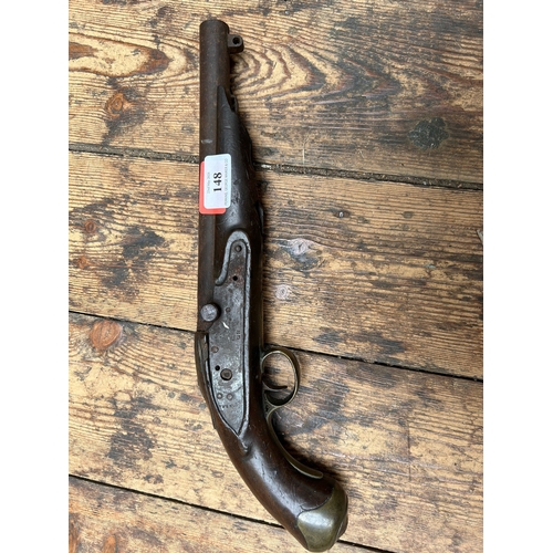 148 - Old flintlock pistol with damage