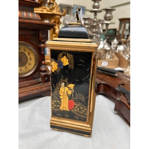 157 - Wooden chinoiserie style table clock (possibly 1930's) by Elliott of London