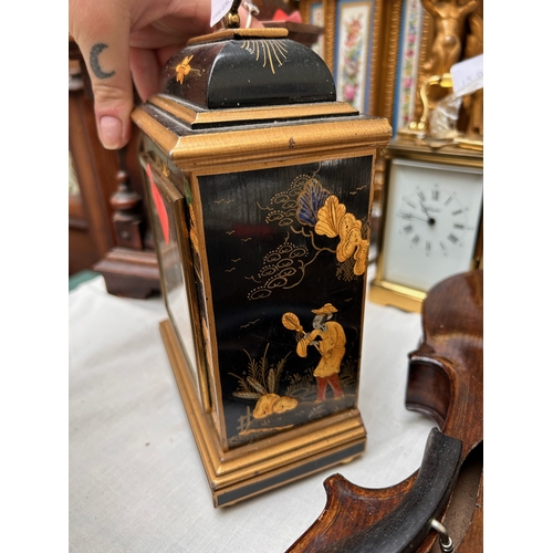 157 - Wooden chinoiserie style table clock (possibly 1930's) by Elliott of London