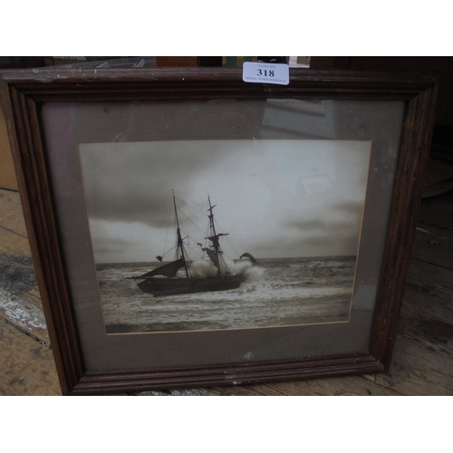 318 - Set of 6 framed old photographs by Frank Sutcliffe of Whitby with fishing boats