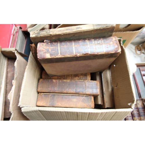 185 - (x2) boxes of old legal leather bound editions to include 'Archbold - Pleading and Evidence in Crimi... 