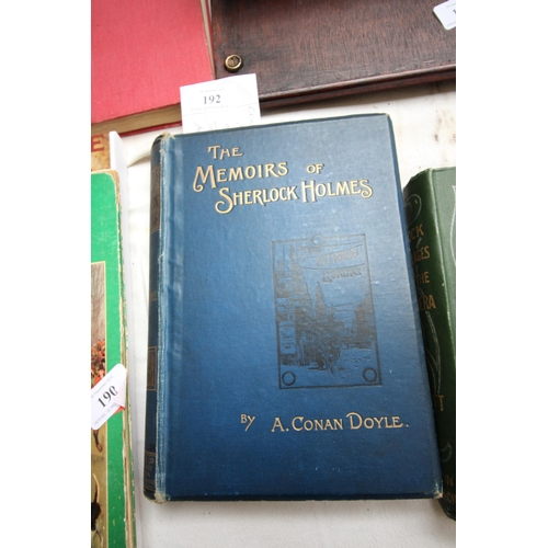 192 - Hard backed book The Memoirs of Sherlock Holmes 1894, Arthur Conan Doyle, First Edition