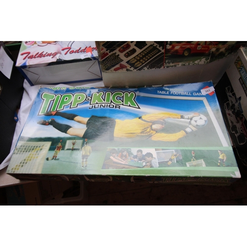 203 - Boxed game called Tipp Kick Junior, The Ultimate Football Game, including players, goal posts etc