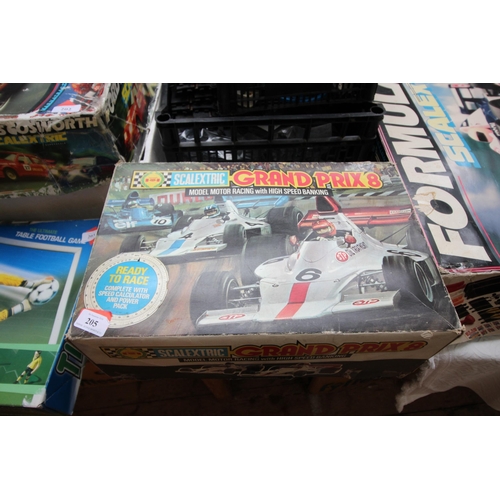 205 - Boxed vintage Scalextric set entitled Grand Prix 8, including 2 Formula 1 racing cars