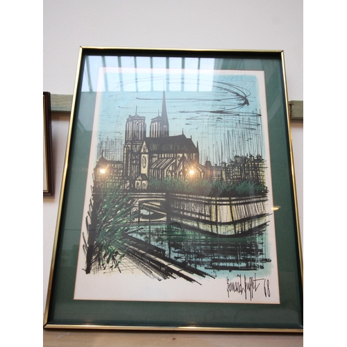 263 - Pair of French prints, 1 of Notre-Dame, Paris and the other of a rural French scene