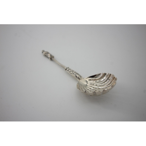 417 - Silver sifter ladle, ornate design (London 1897)