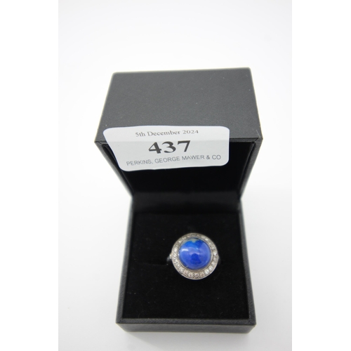 437 - Art Deco lazuli and diamond ring (size K)