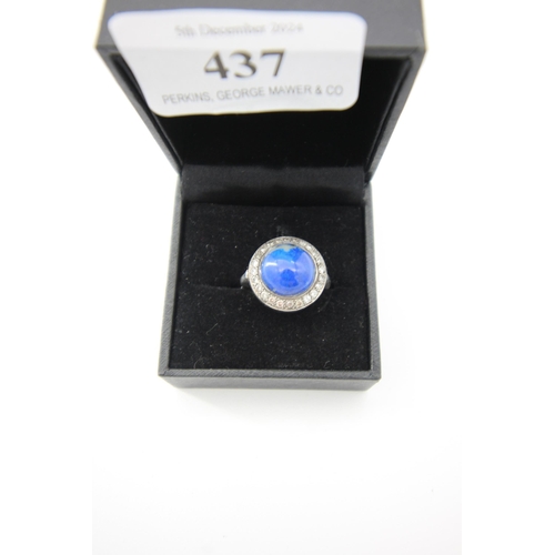 437 - Art Deco lazuli and diamond ring (size K)