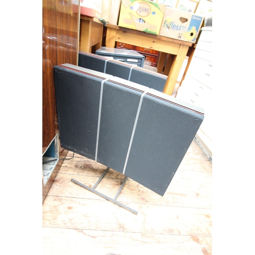 482 - Pair of floor Bang and Oulsen speakers on metal stands type 6513, serial number 07011950  LARGE PRIV... 