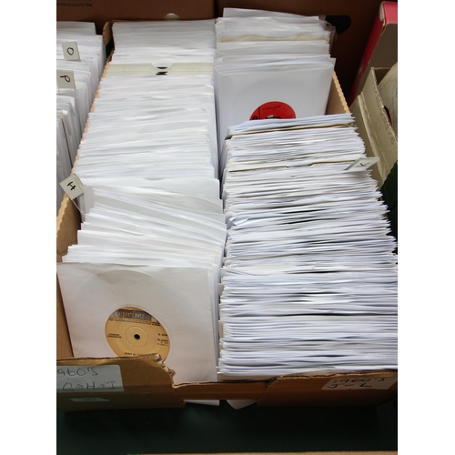 487 - 2x Boxes of approximately 200 mainly rock and pop, 45 rpm records from 1960's, collated artists from... 