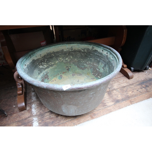 82 - Extremely large copper, presumably cooking vessel - ideal as planter