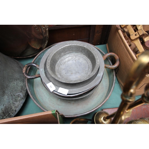 84 - Variety of copper cooking bowls and dishes