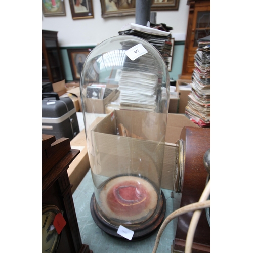 97 - Large Victorian glass dome on stand with additional stand